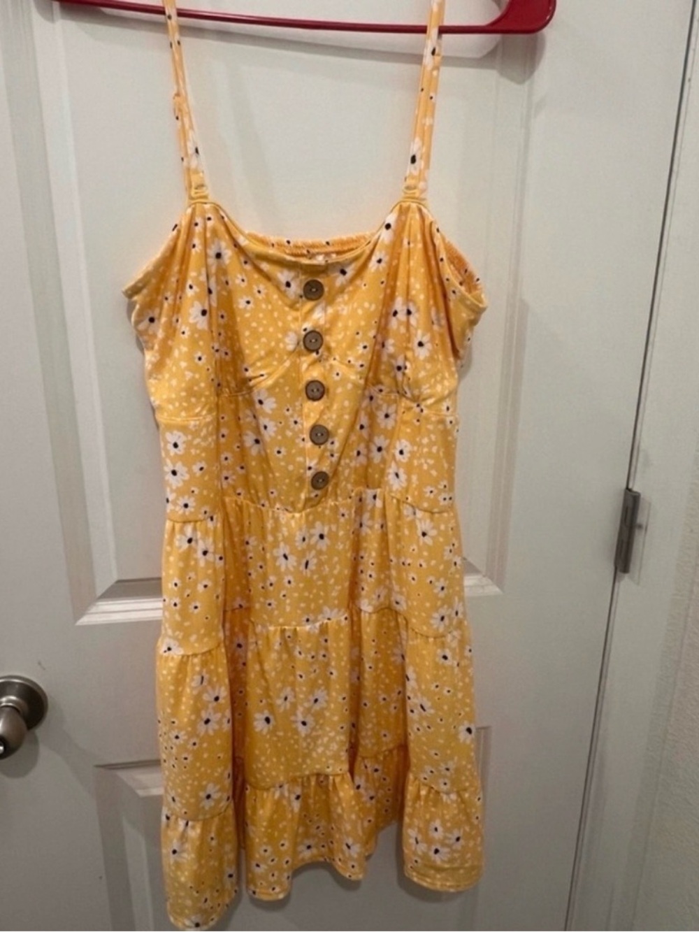 Never Worn Juniors Yellow Floral Button-Front Sundress